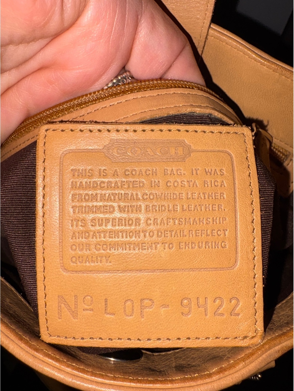 Vintage Coach Bonnie Legacy Slim Tote Tan Leather Handbag 9422 - Picture 10 of 10